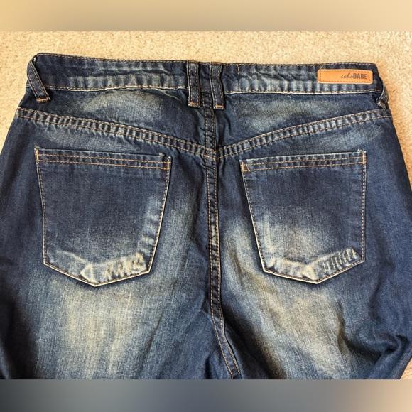 Soho Babe Distressed Ankle Denim Made in the U.S. Jeans Junior’s 7 - Picture 14 of 16